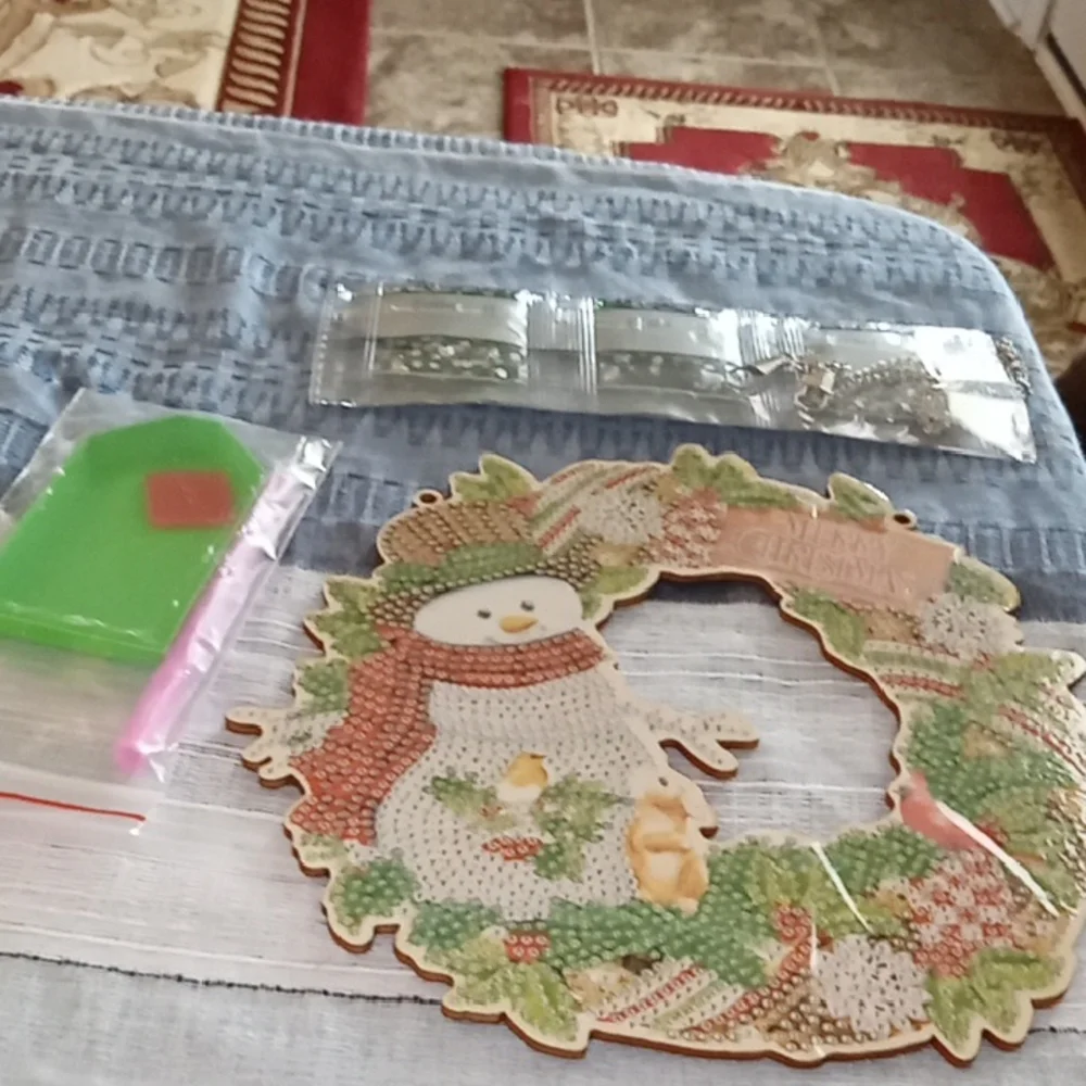 Diamond Painting Art Snowman Wreath Kit